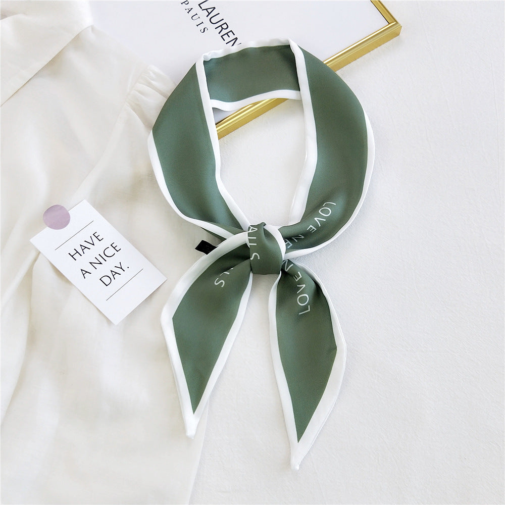 Fashion Letter Small Long Silk Scarf