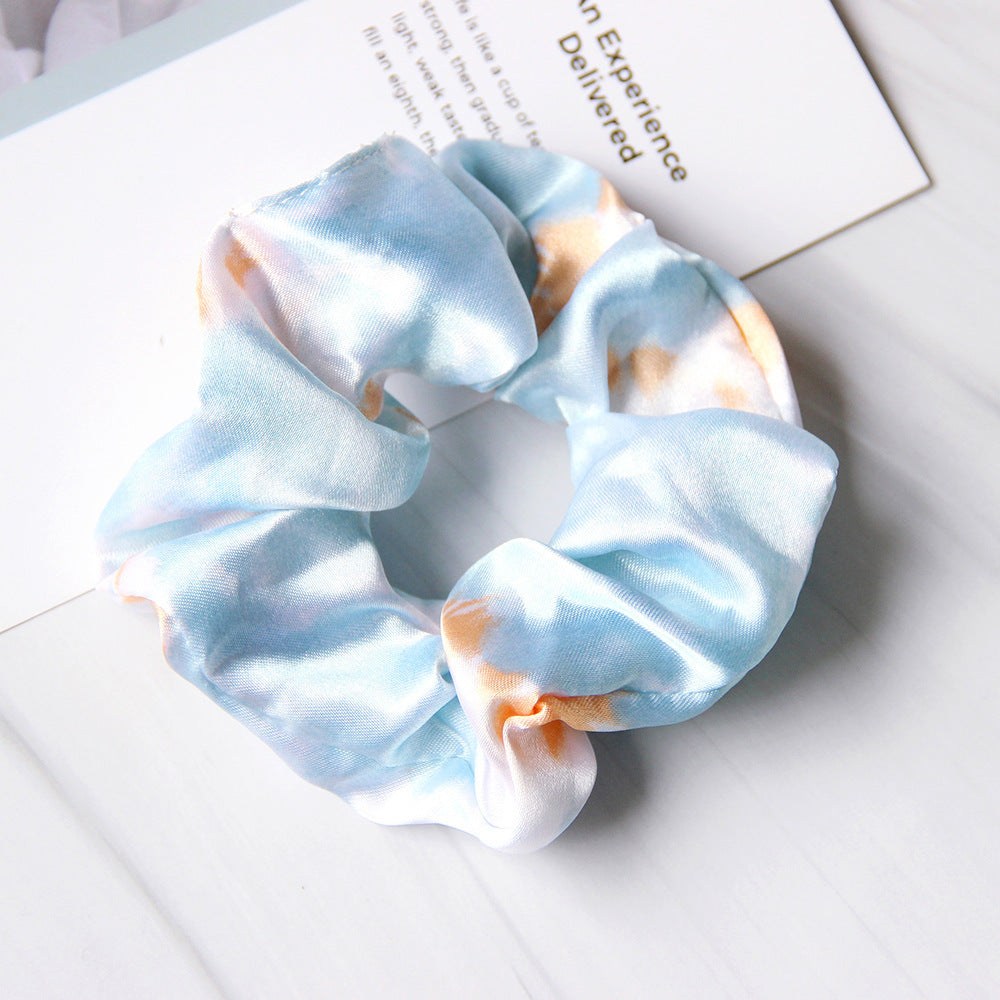 Simple Cloth Satin Tie-dye Women Large Intestine Ring Hair Accessories Headdress