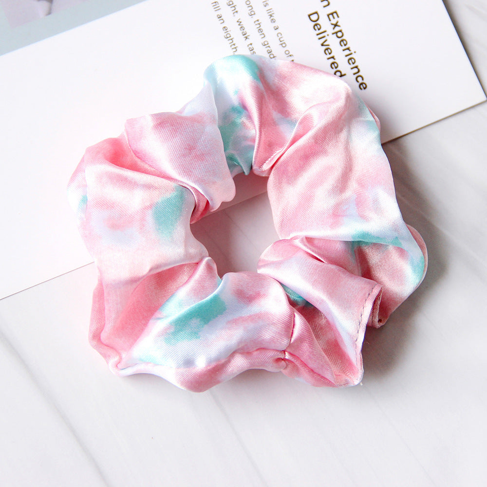 Simple Cloth Satin Tie-dye Women Large Intestine Ring Hair Accessories Headdress