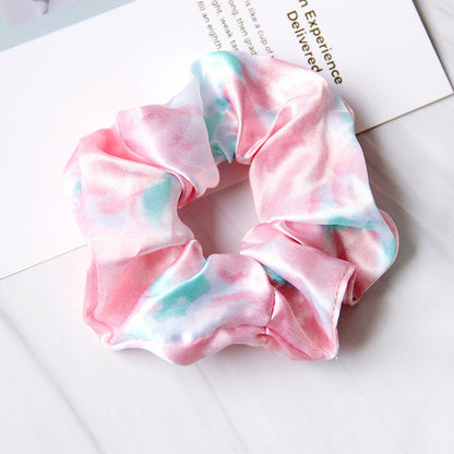 Simple Cloth Satin Tie-dye Women Large Intestine Ring Hair Accessories Headdress