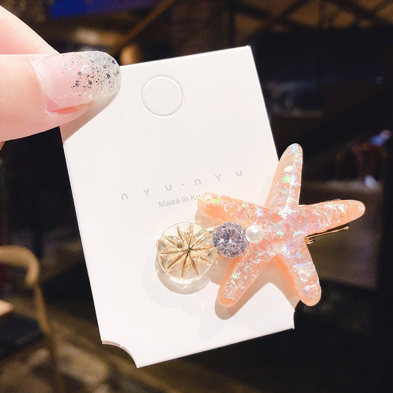 Ocean Shell Starfish Hair Clip