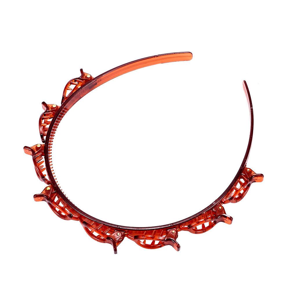 Multi-layer hollow woven bangs headband