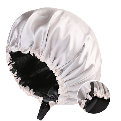 New Women's Fashion Double-layer Satin Sleeping Hat- Soft & Comfortable