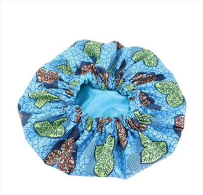 Pattern Satin Linned Bonnet Women Double-Layer Bonnet For Sleeping