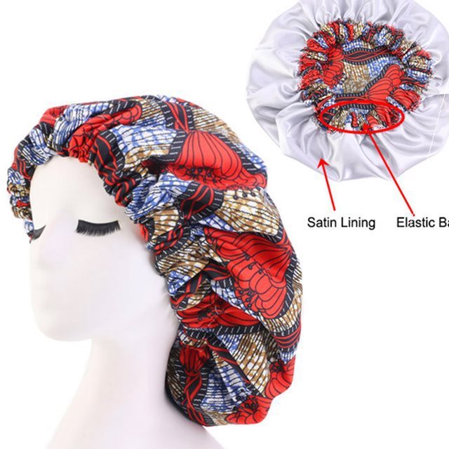 African Pattern Print Bonnet Women Night Sleep Cap