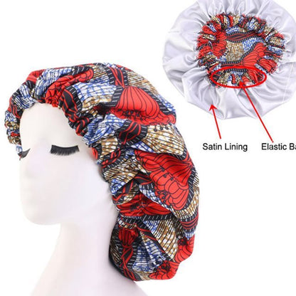 African Pattern Print Bonnet Women Night Sleep Cap