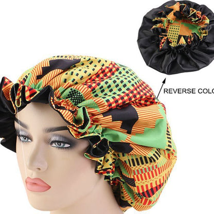 African Pattern Print Bonnet Women Night Sleep Cap