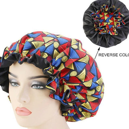 African Pattern Print Bonnet Women Night Sleep Cap