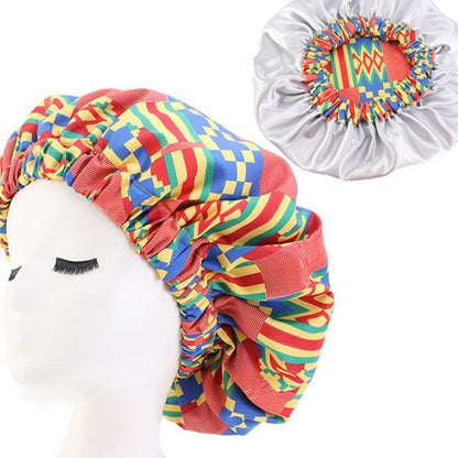 African Pattern Print Bonnet Women Night Sleep Cap