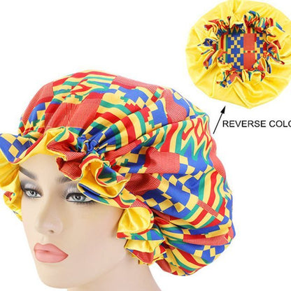 African Pattern Print Bonnet Women Night Sleep Cap