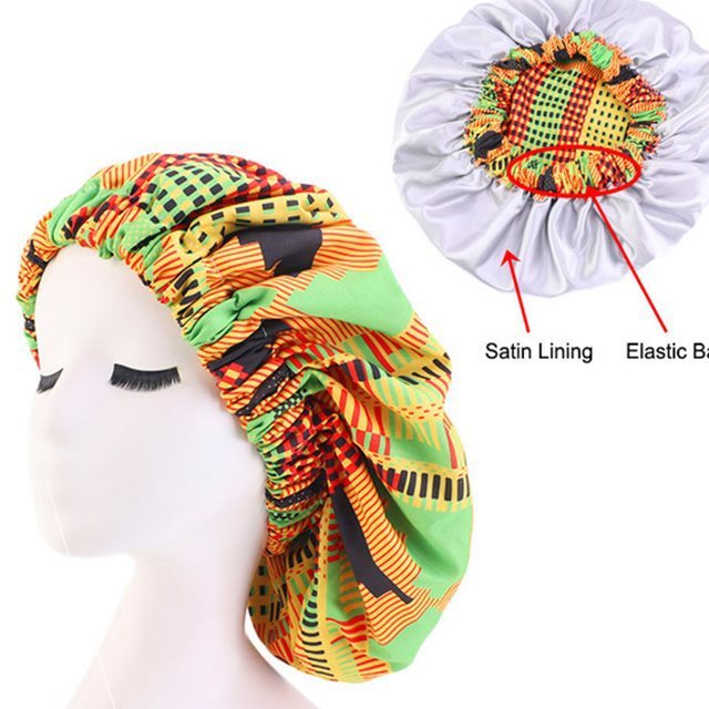 African Pattern Print Bonnet Women Night Sleep Cap