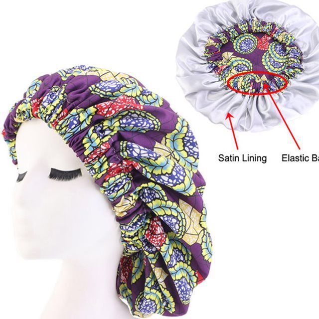 African Pattern Print Bonnet Women Night Sleep Cap