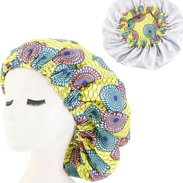African Pattern Print Bonnet Women Night Sleep Cap