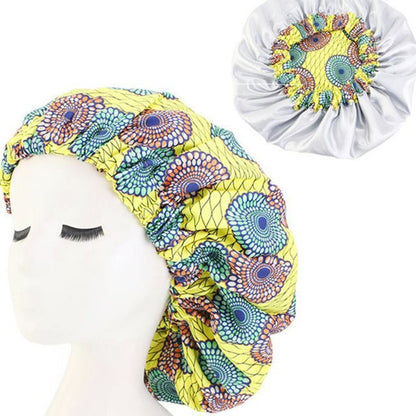 African Pattern Print Bonnet Women Night Sleep Cap