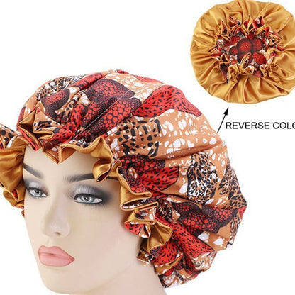 African Pattern Print Bonnet Women Night Sleep Cap