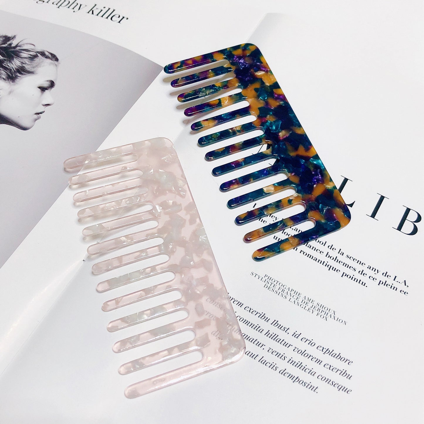 Wide Tooth  Leopard Print Hairdressing Comb