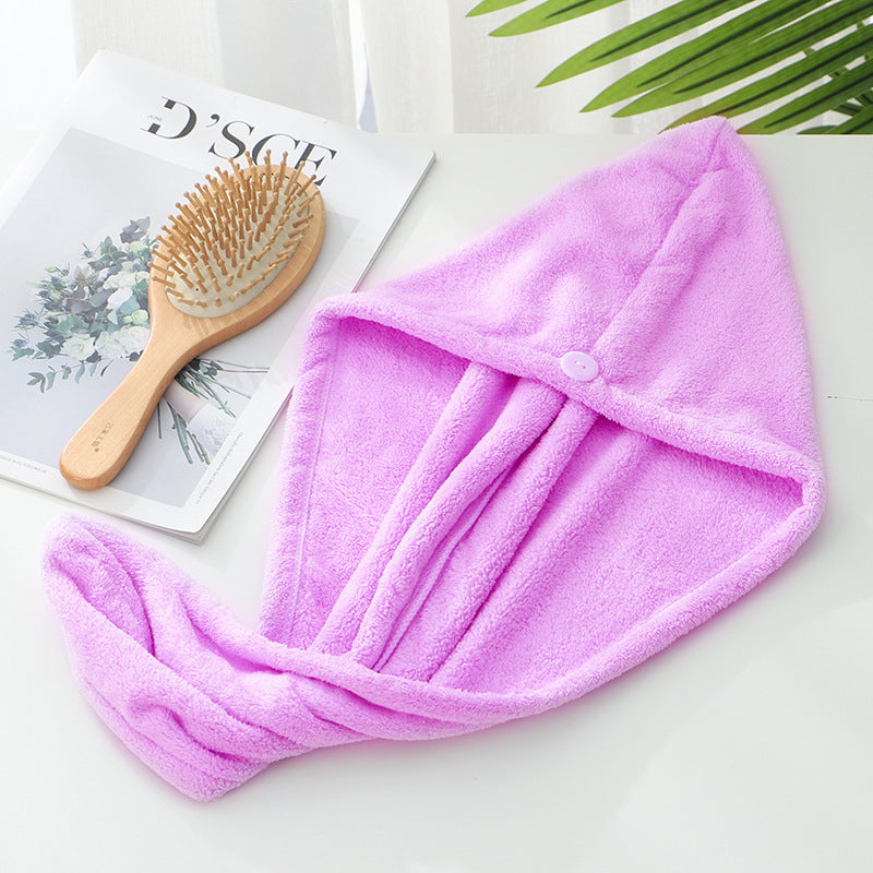 Coral Fleece Shower Cap Soft, Breathable And Absorbent Headscarf Towel