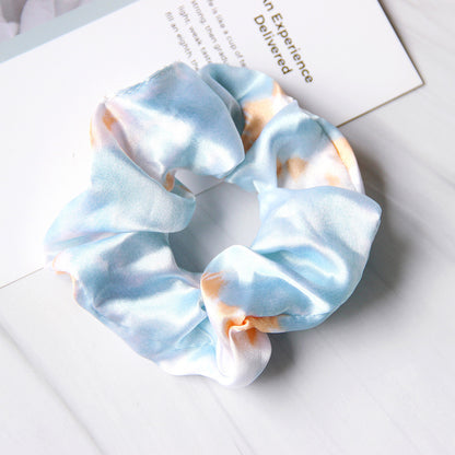Simple Cloth Satin Tie-dye Women Large Intestine Ring Hair Accessories Headdress