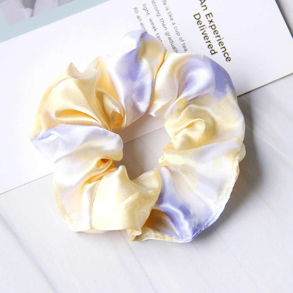 Simple Cloth Satin Tie-dye Women Large Intestine Ring Hair Accessories Headdress