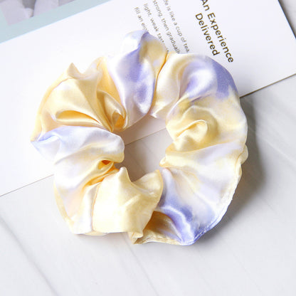 Simple Cloth Satin Tie-dye Women Large Intestine Ring Hair Accessories Headdress