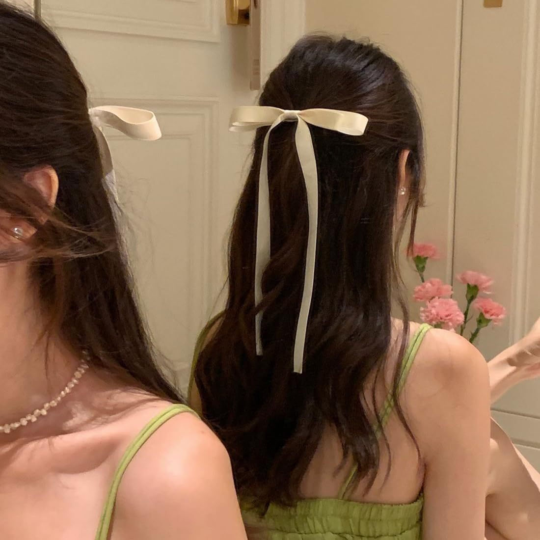 4-piece Women's Ribbon Bowknot Barrettes Back Head Word Duckbill Clip Hair Clip Headdress