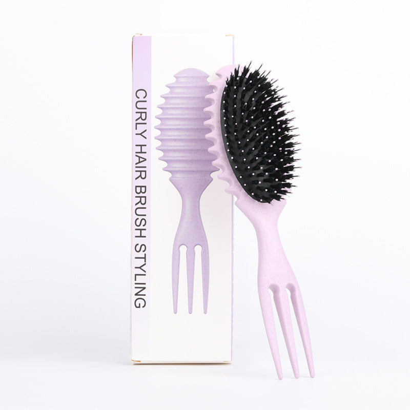 Curl Defining Bounce Hair Brush Boar Bristle Comb Detangling Shaping Hairbrushes Professional Salon Home Styling Comb