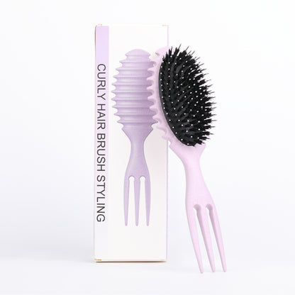 Curl Defining Bounce Hair Brush Boar Bristle Comb Detangling Shaping Hairbrushes Professional Salon Home Styling Comb