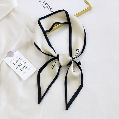 Fashion Letter Small Long Silk Scarf
