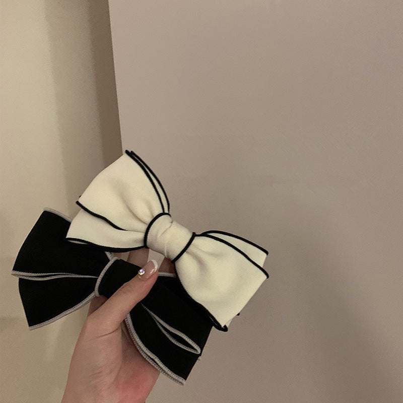 Black And White Bow Barrettes Minimalistic Headdress