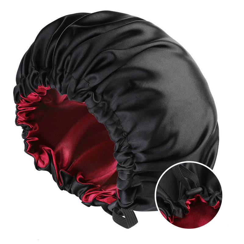 New Women's Fashion Double-layer Satin Sleeping Hat- Soft & Comfortable