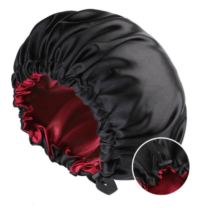 New Women's Fashion Double-layer Satin Sleeping Hat- Soft & Comfortable