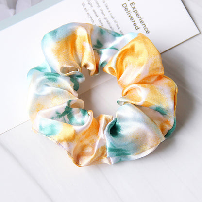 Simple Cloth Satin Tie-dye Women Large Intestine Ring Hair Accessories Headdress