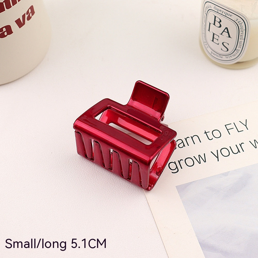 Barrettes Female Back Head Grip Shark Clip Hairpin Hair Claw Large Size Scrub Head Hair Clip Red Headwear