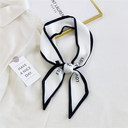 Fashion Letter Small Long Silk Scarf