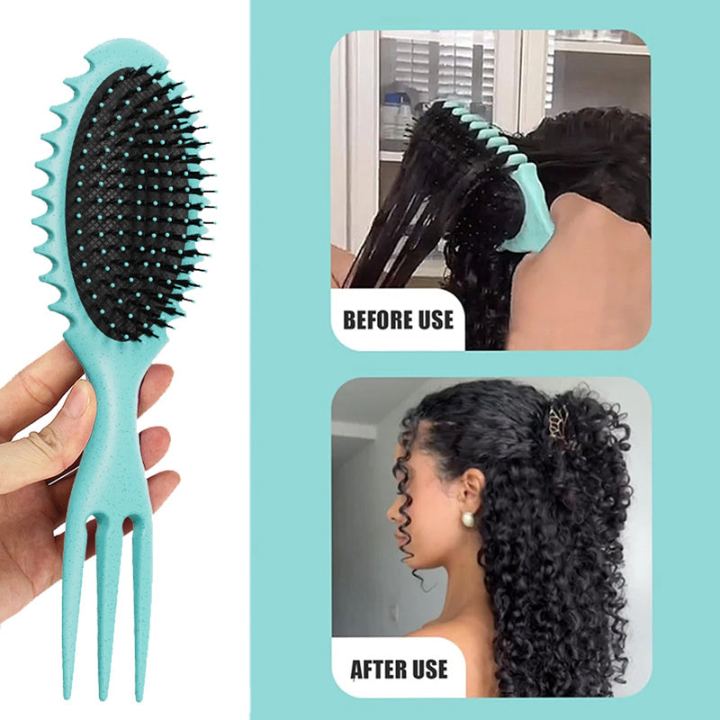 Curl Defining Bounce Hair Brush Boar Bristle Comb Detangling Shaping Hairbrushes Professional Salon Home Styling Comb