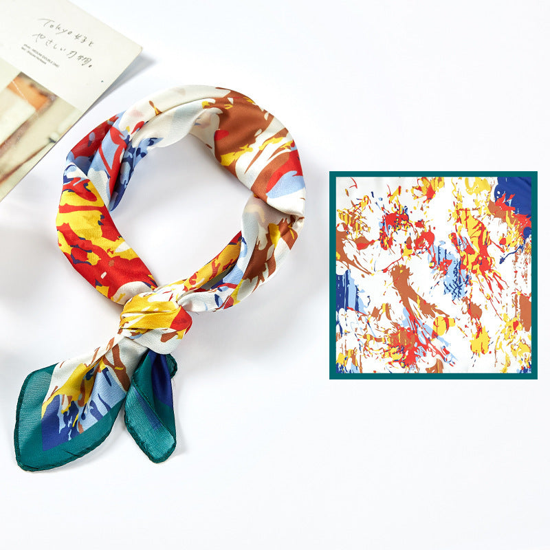 Silk Satin Printed Scarf Scarf Shawl