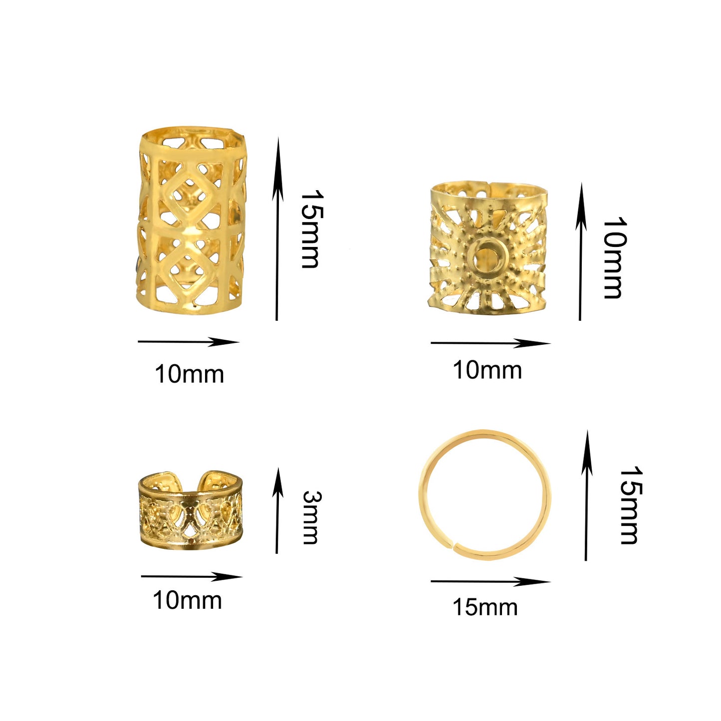 80 Metal Hair Rings DIY Dirty Braid Buckle Rings Accessories Styling Tools