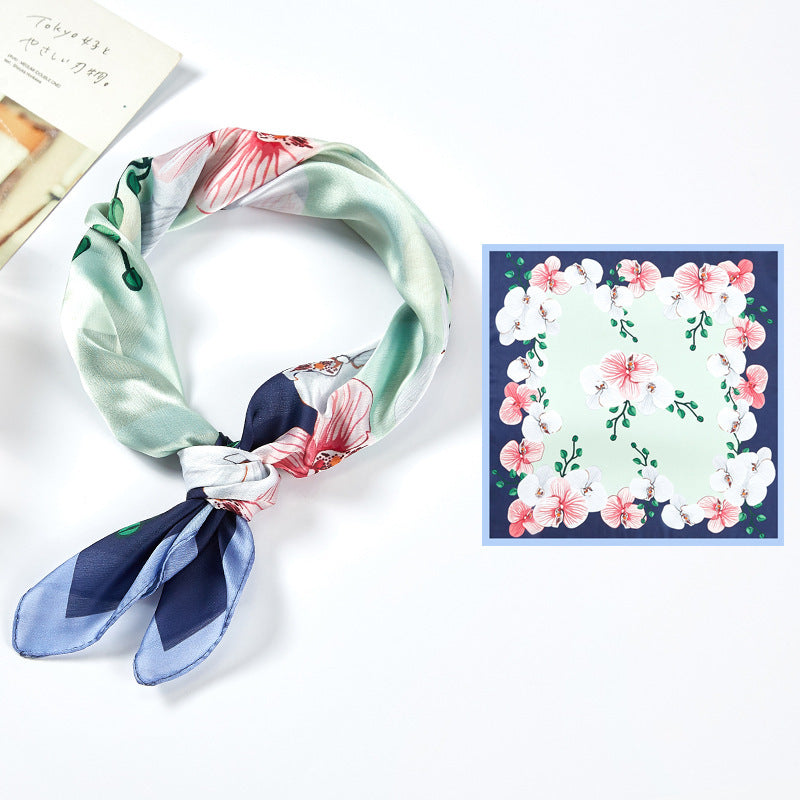 Silk Satin Printed Scarf Scarf Shawl