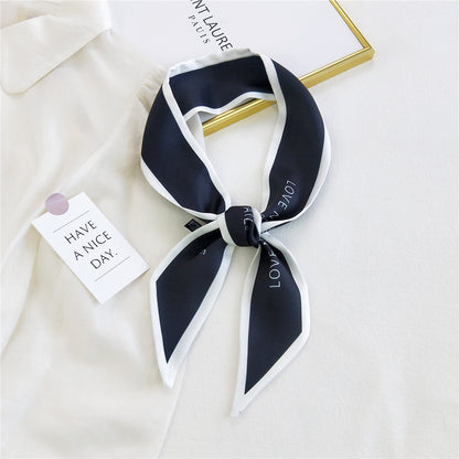 Fashion Letter Small Long Silk Scarf
