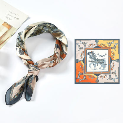 Silk Satin Printed Scarf Scarf Shawl