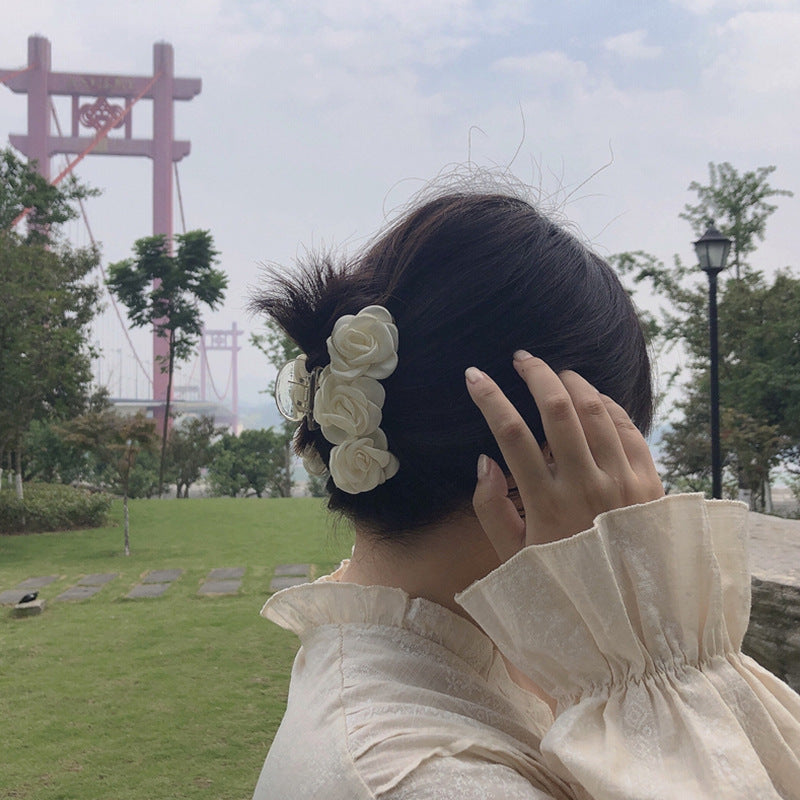 Milk White Sweet Summer New INS Premium Feel Back Head Hair Clip