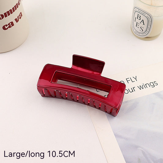 Barrettes Female Back Head Grip Shark Clip Hairpin Hair Claw Large Size Scrub Head Hair Clip Red Headwear