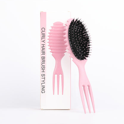 Curl Defining Bounce Hair Brush Boar Bristle Comb Detangling Shaping Hairbrushes Professional Salon Home Styling Comb