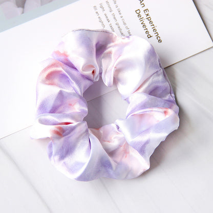 Simple Cloth Satin Tie-dye Women Large Intestine Ring Hair Accessories Headdress