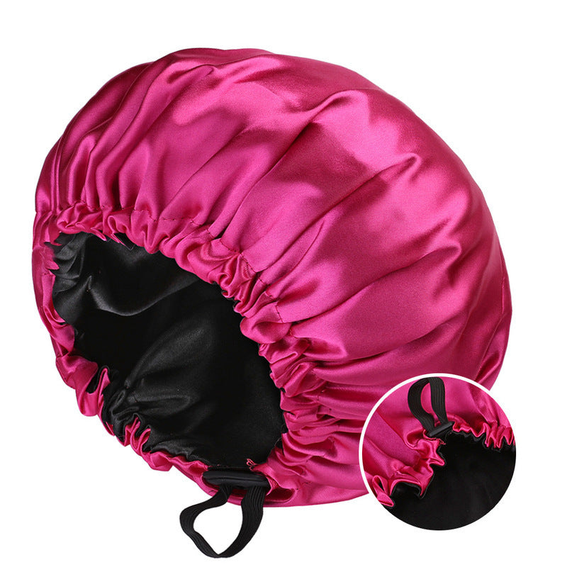 New Women's Fashion Double-layer Satin Sleeping Hat- Soft & Comfortable