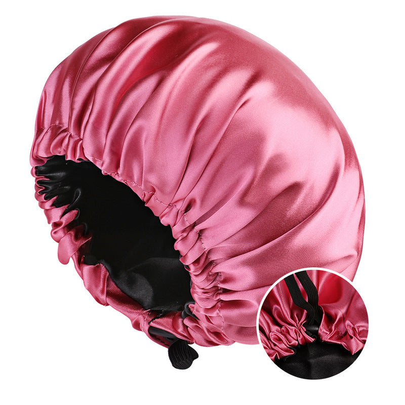 New Women's Fashion Double-layer Satin Sleeping Hat- Soft & Comfortable