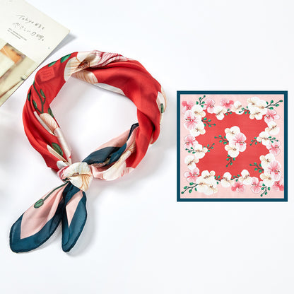 Silk Satin Printed Scarf Scarf Shawl