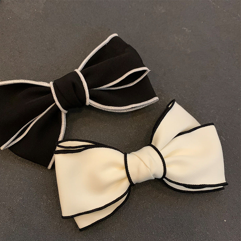 Black And White Bow Barrettes Minimalistic Headdress