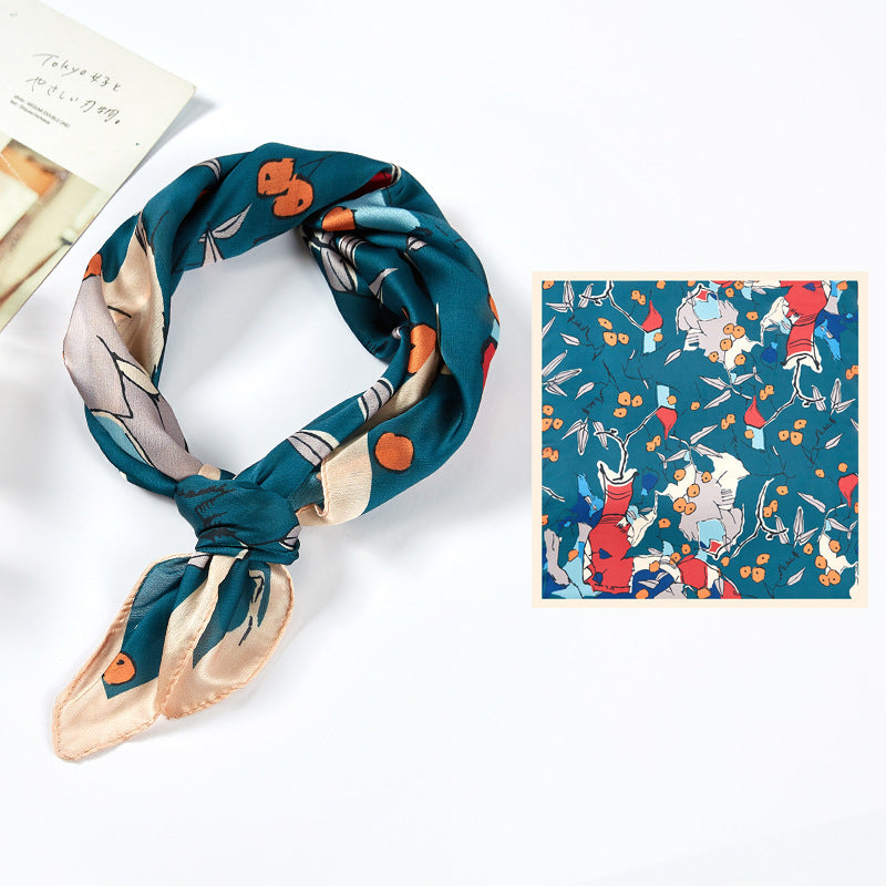 Silk Satin Printed Scarf Scarf Shawl