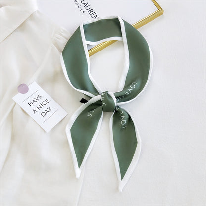Fashion Letter Small Long Silk Scarf
